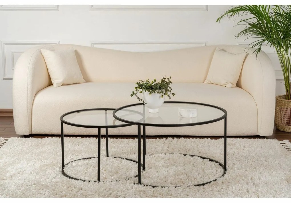 Set de măsuțe de cafea Aurum Black 80 cm, 2buc.