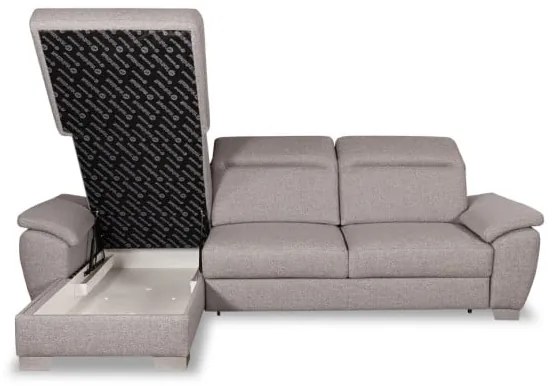 Coltar Extensibil Cu Insula Stanga Dax, 5 Locuri, Lada De Depozitare, Gri, 299 Cm