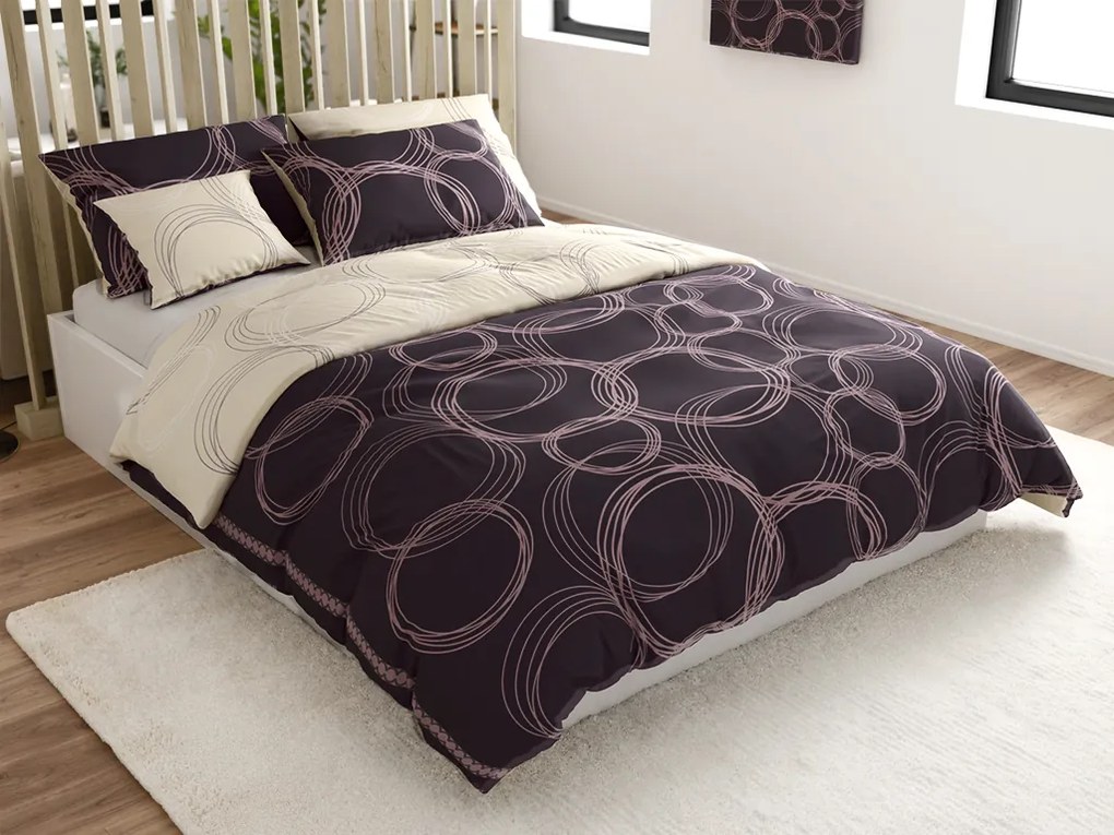 Lenjerie de pat din bumbac BUBBLES BLEND negru Dimensiune lenjerie de pat: 70 x 90 cm | 140 x 200 cm