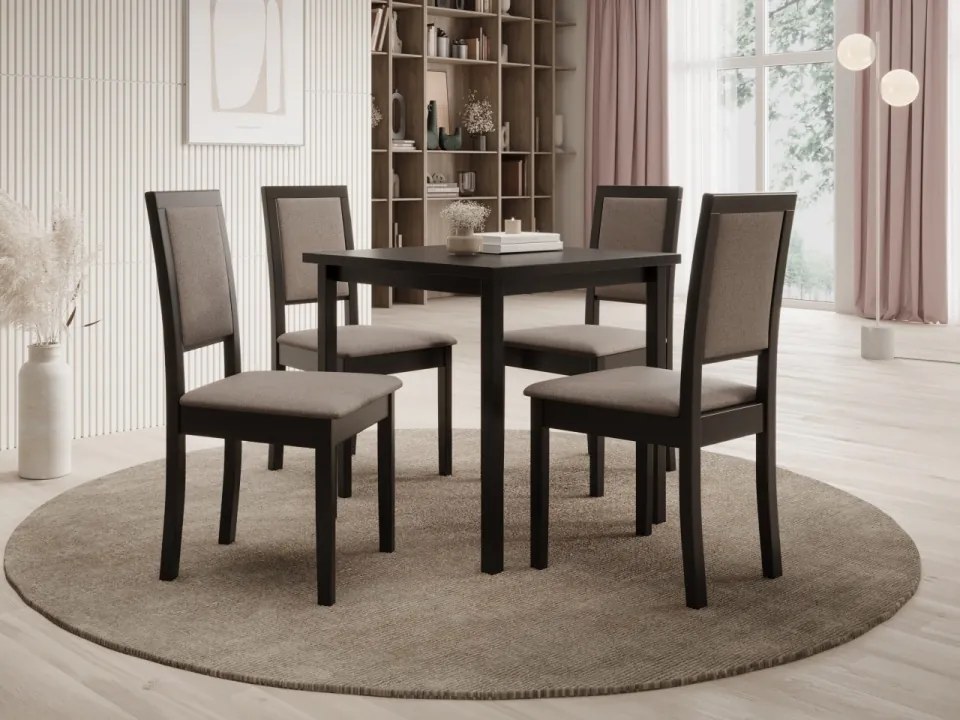 Scaun tapitat, din lemn, Nola XIII, ADRK Furniture (Culoare: Nuc inchis / Opium 99)