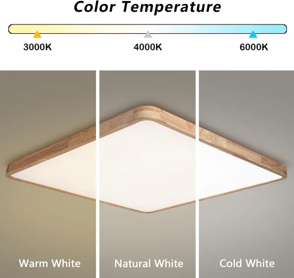Brilagi - Corp de iluminat LED dimabil WOODLINE SQUARE LED/180W/230V, finisaj stejar, 100x100 cm + telecomandă