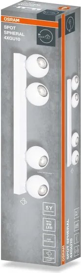 Osram - Spot SPHERAL 4x GU10/6W/230V, alb