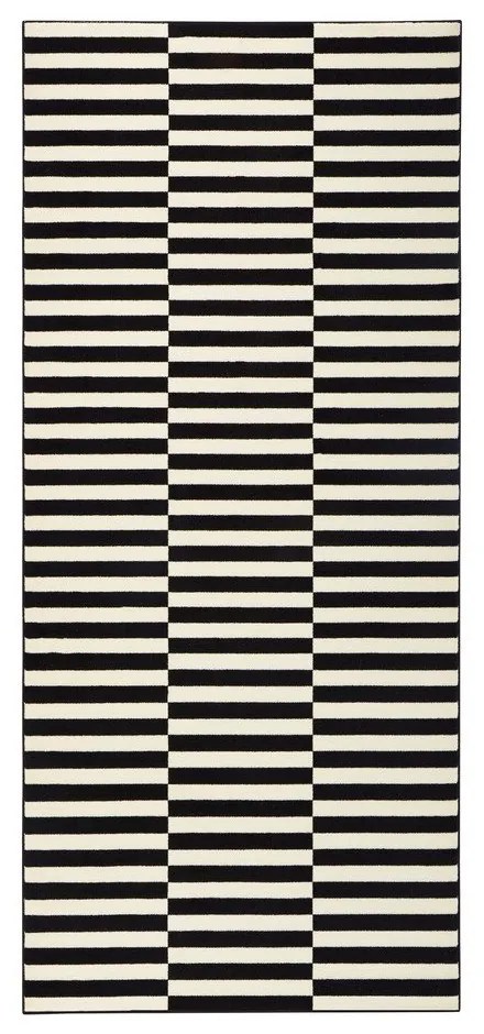 Covor tip traversă Hanse Home Gloria Panel, 80x200 cm, negru-alb