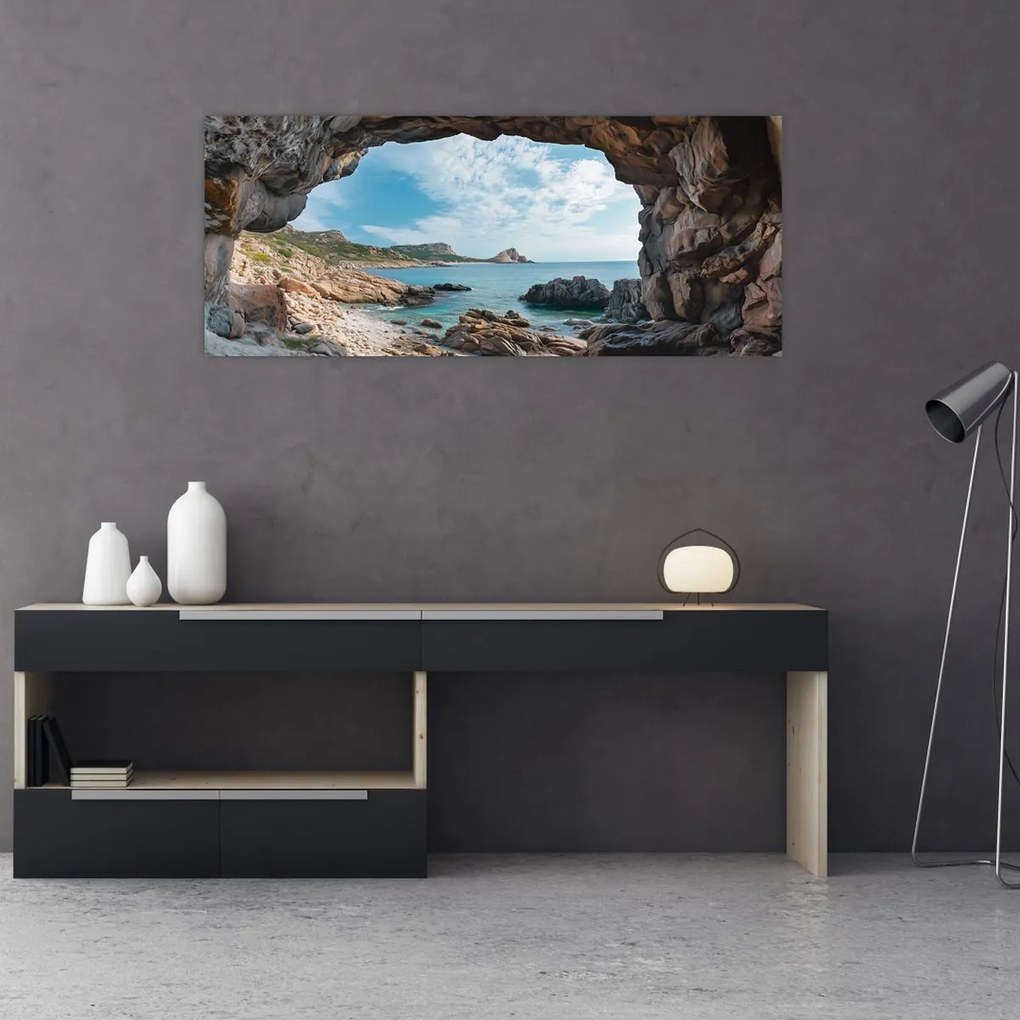 Tablou - Peșteră lângă mare (120x50 cm)