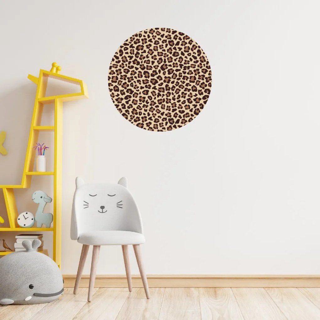 PIPPER. Autocolant circular de perete „Model de leopard” mărimea: 60cm
