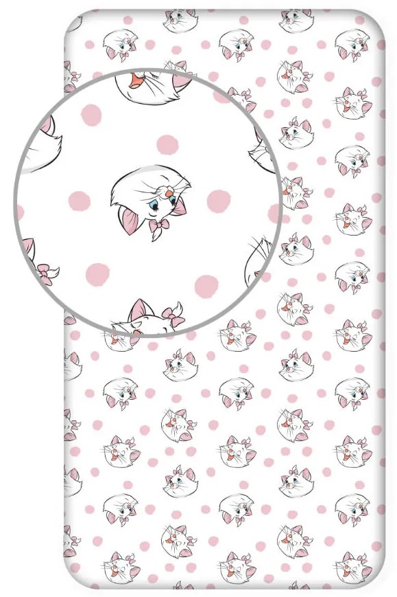 Disney Marie Gentle cearșaf cu elastic 90x200 cm
