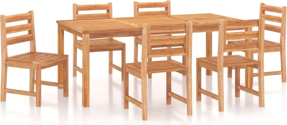 vidaXL Set mobilier de grădină, 7 piese, lemn masiv de tec