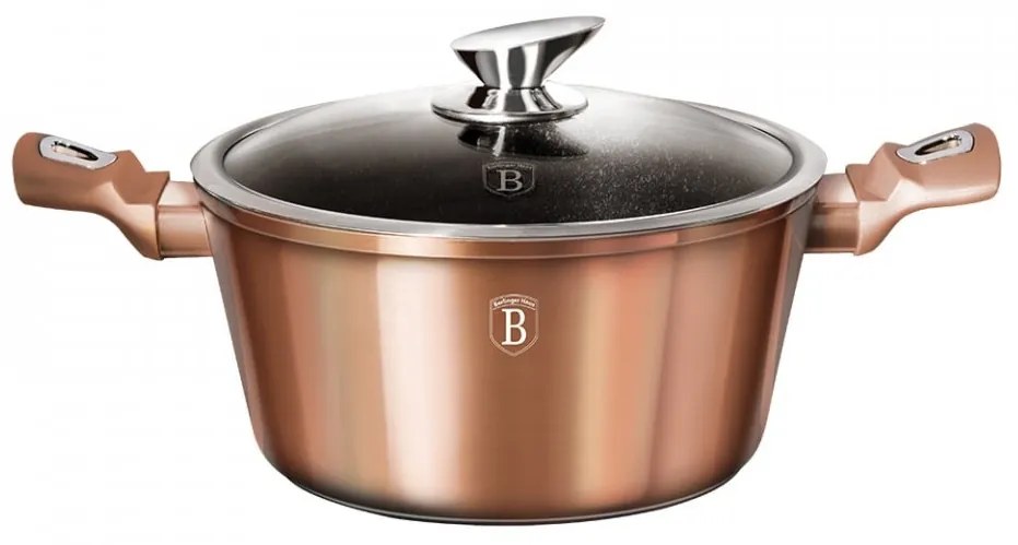 Oala cu capac 24 cm Rose Gold (Cupru) Metallic Line Berlinger Haus BH 1515N