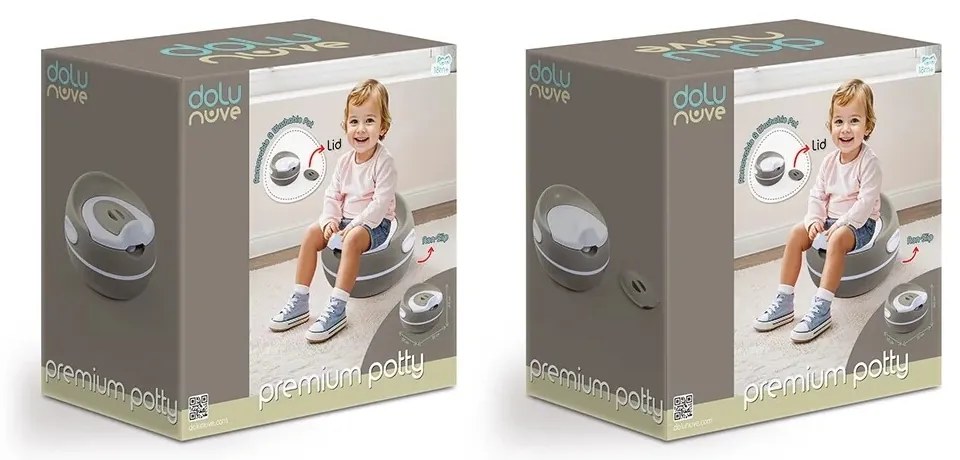Dolu Premium oliță pentru copii, gri, 19,5 x 34,5x 33,5 cm