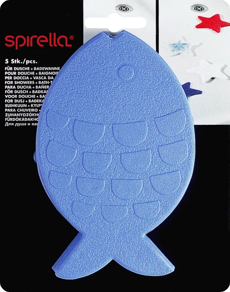 Covorașe antiderapante pentru copii pentru cadă 5 buc. 16x10,5 cm Globefish – Spirella
