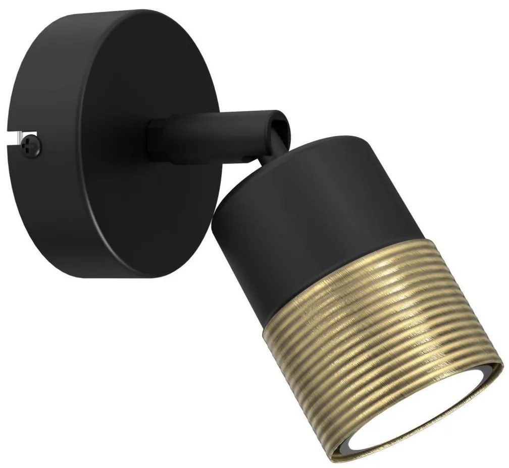 Spot de perete MIZU 1xGU10/8W/230V negru/alamă