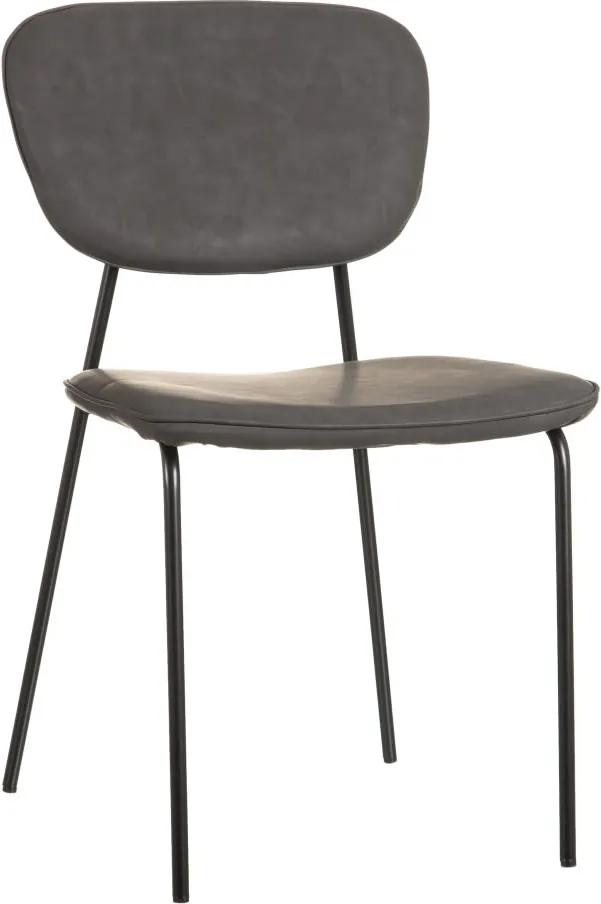 Scaun dining gri inchis imitatie de piele Dark Grey Chair