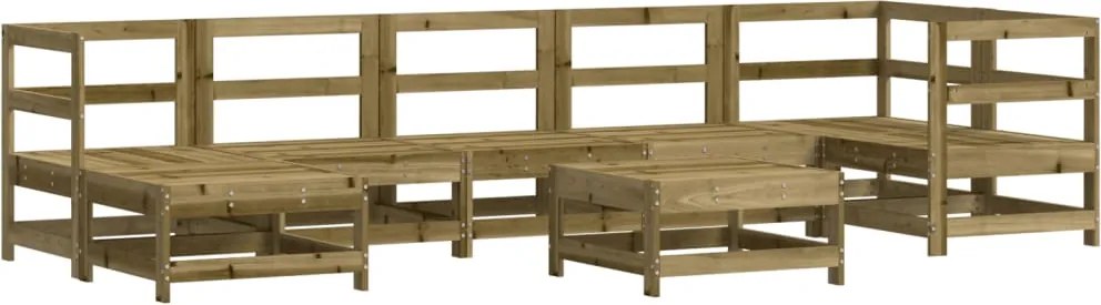 vidaXL Set mobilier relaxare de grădină, 8 piese, lemn de pin tratat