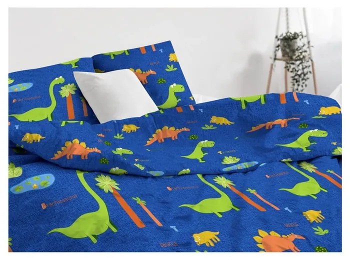 Lenjerie de pat pentru copii albastră pentru pat de o persoană 140x200 cm Dinolar – Mijolnir