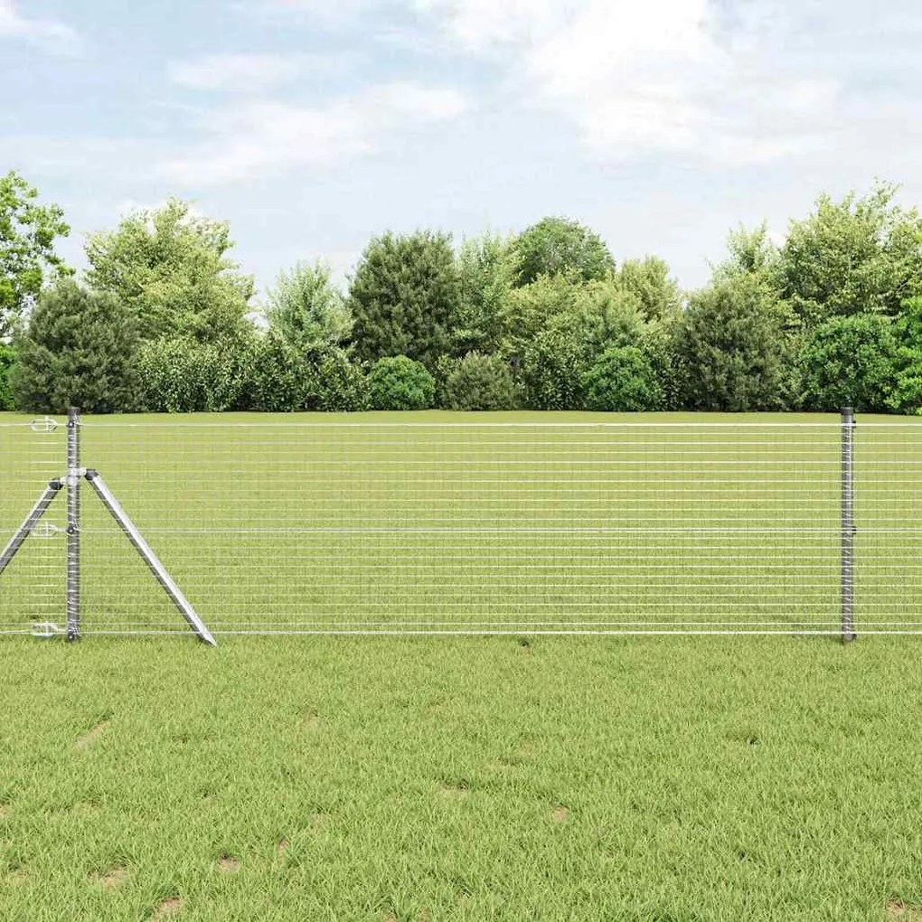 vidaXL Panou de Gardă Geometric Argintiu 0.4 x 10 m Oțel Galvanizat
