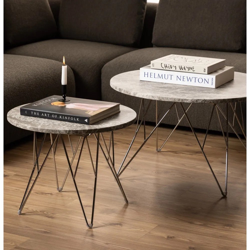 Măsuță auxiliară rotundă din marmură ø 55 cm Prunus – Actona