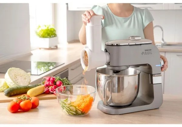 Robot de bucătărie cu castron din oțel inoxidabil Sencor 1700W/230V crom mat