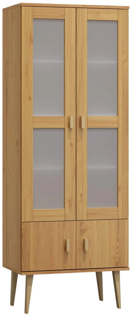 Vitrină din lemn de pin Venuci 89 cm uşă culori