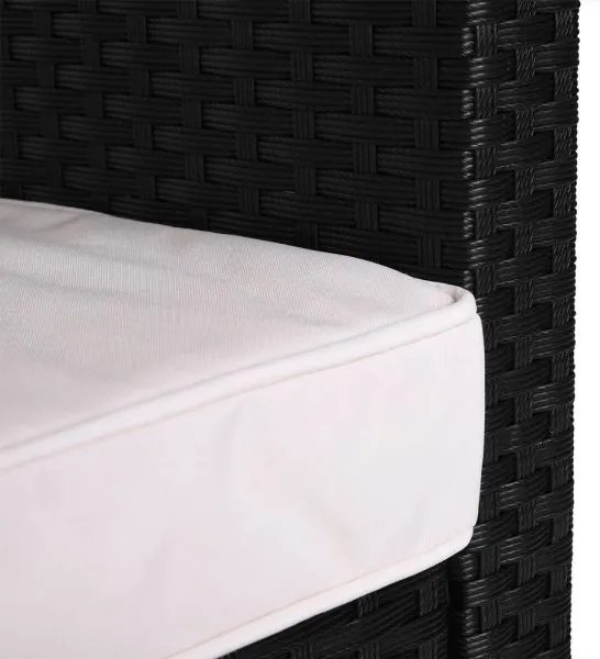 Deuba Set rattan Sedan - perne negre + albe
