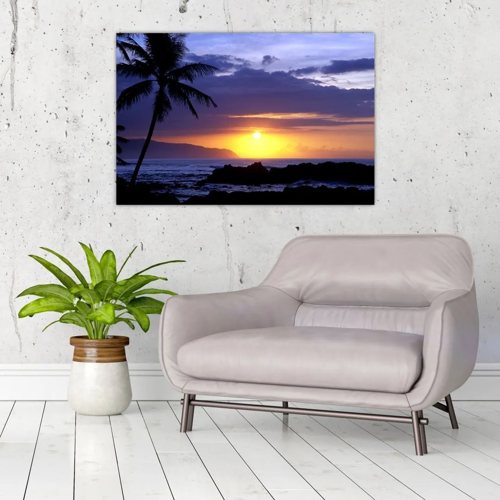 Tablou cu apus de soare deasupra mării (90x60 cm)