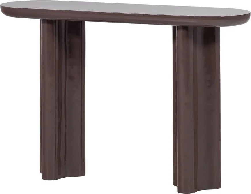 Masă consolă maro închis cu aspect lucios 35x120 cm Evara – WOOOD