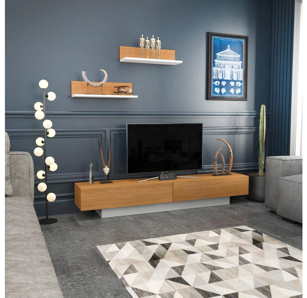 Mobilier living Lusalona (alb + teak). 1107307
