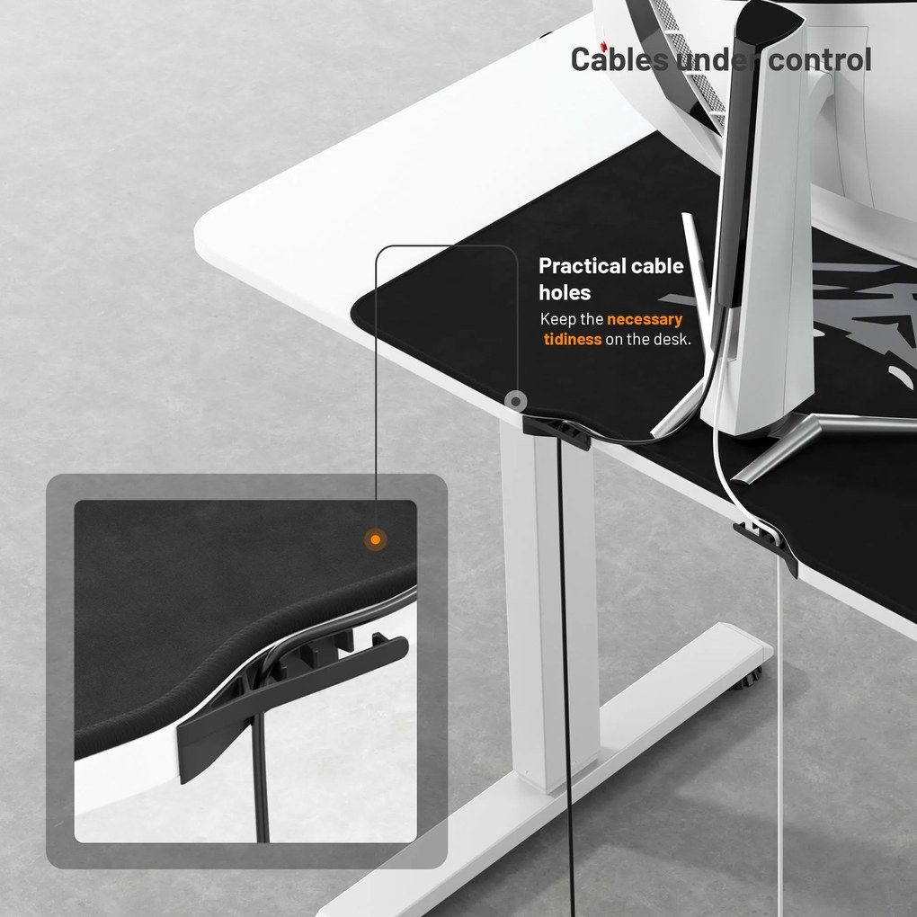 Birou reglabil pe înălțime Diablo X-Tensio 1100 alb