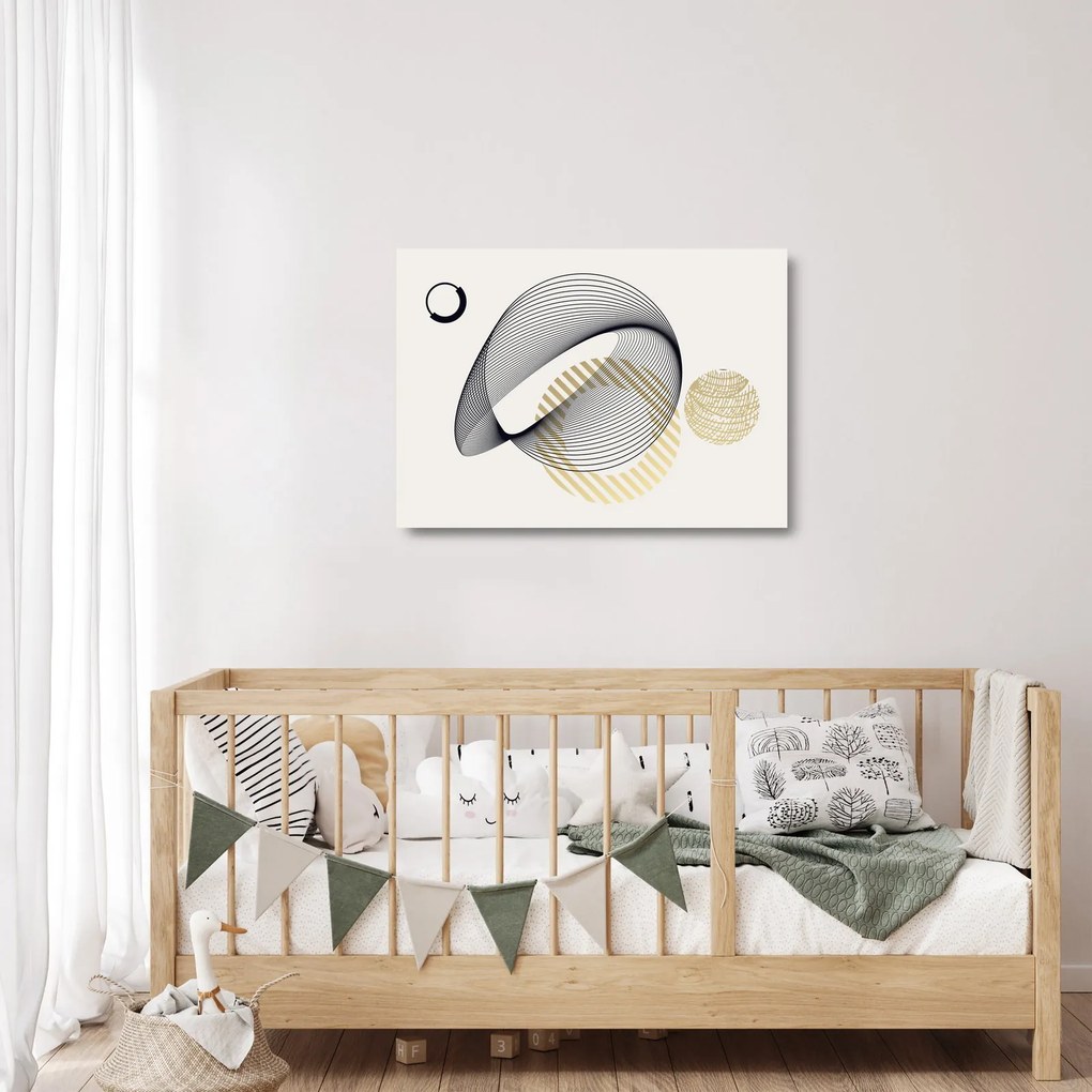 Tablou pe sticlă - Forme geometrice N⁰3 (70x50 cm)