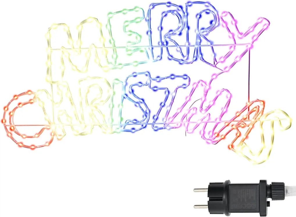 vidaXL Semn de Crăciun cu 240 LED Multicolour 99,5 x 54 cm PVC