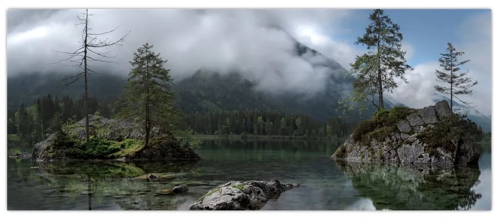 Tablou cu pomi în lac (120x50 cm)