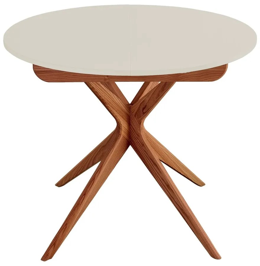 Masă de dining rotundă extensibilă cu blat suplimentar ø 90 cm Jubi – Ragaba