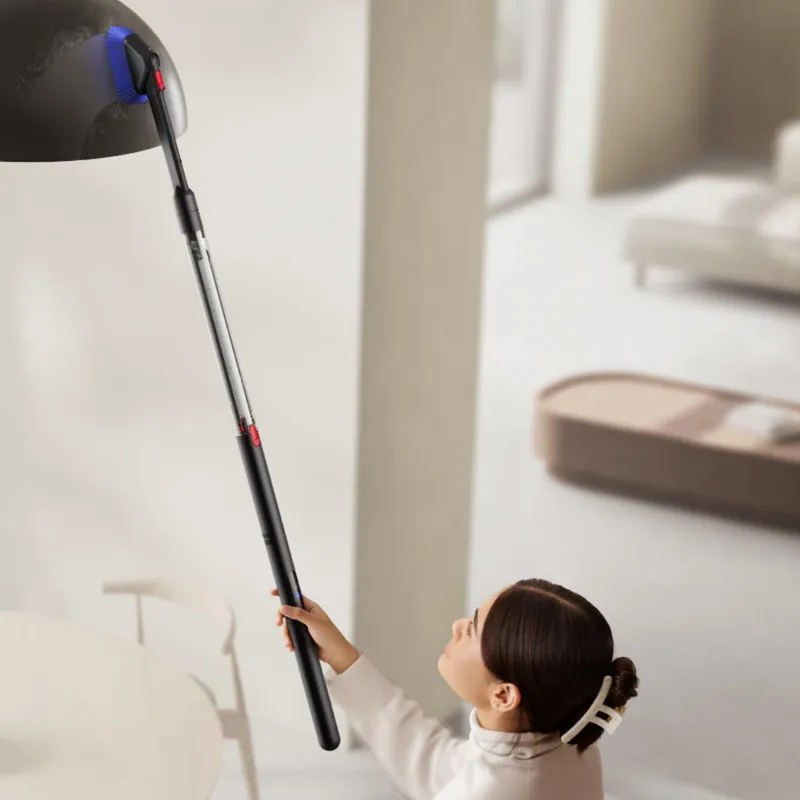 Aspirator vertical Dyson PencilVac Fluffycones 492689-01, 55 AW, 30 min, 80 ml, 140000 Hyperdymium™, design ultra-subțire, iluminare LED, negru