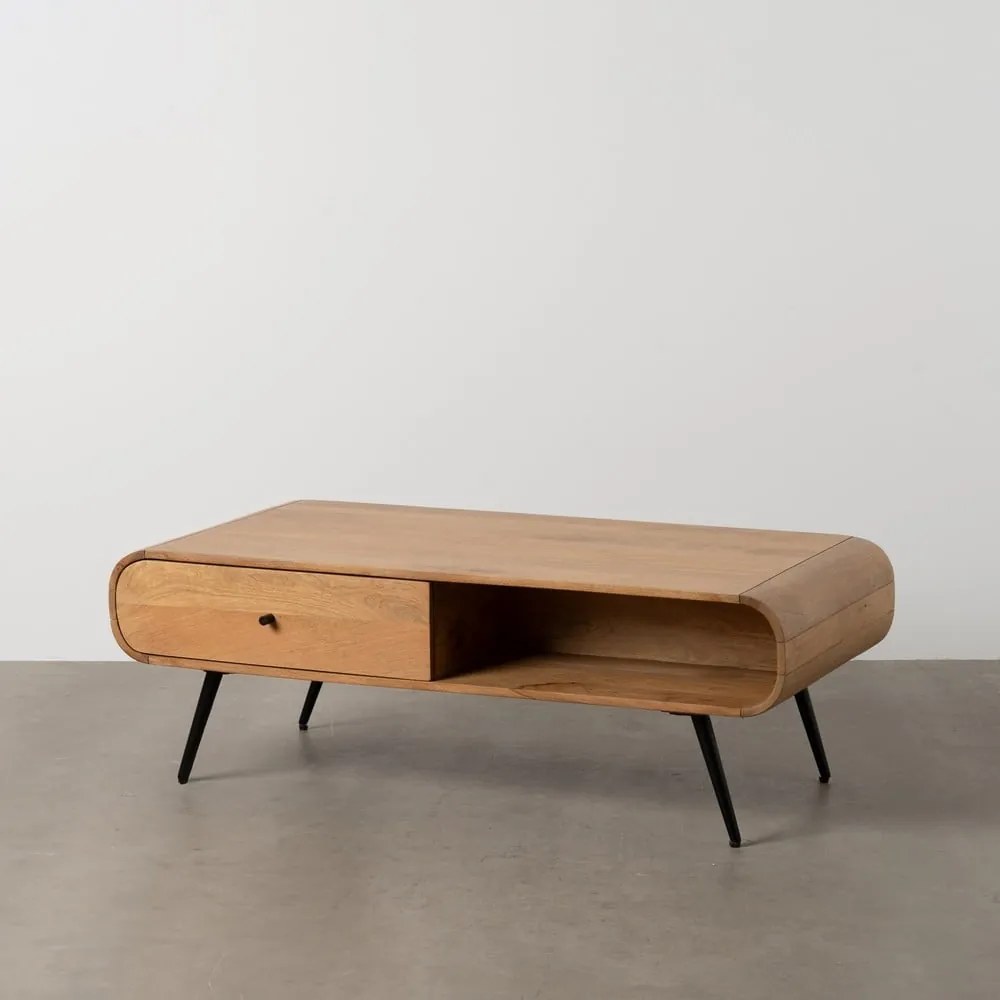 Măsuță de cafea în culoare naturală din lemn de mindi 60x120 cm Mahón – Ixia