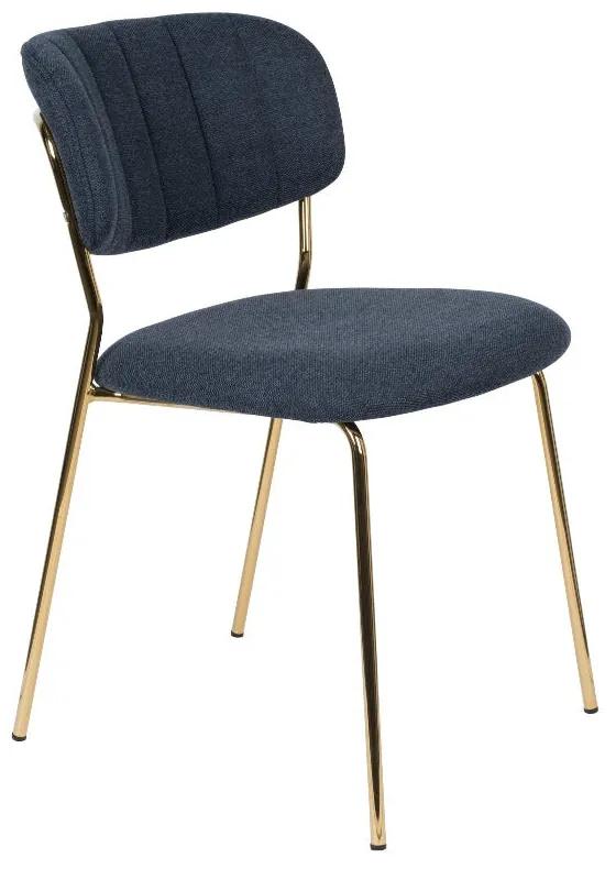 Set 2 scaune albastru metal auriu Jolien