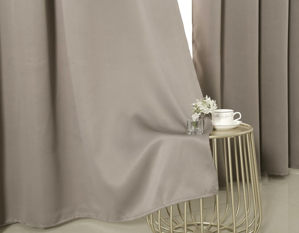 Draperie maro deschis OXFORD 140x250 cm Agatat: Inele metalice