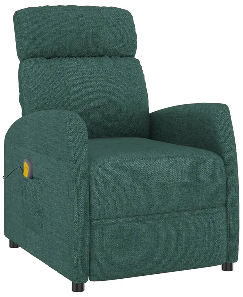 289712 vidaXL Fotoliu de masaj, verde închis, material textil