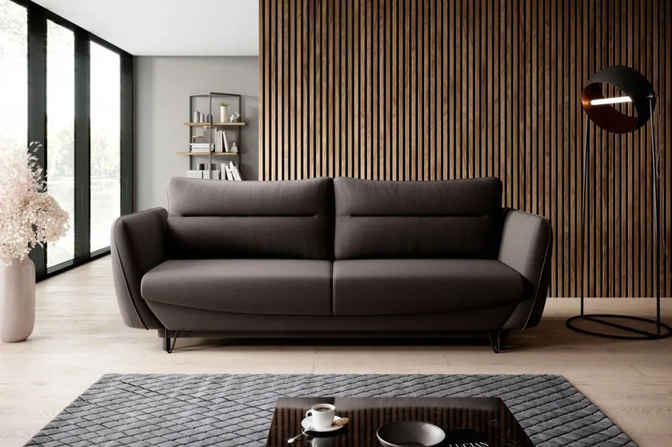 Canapea tapitata, extensibila, cu spatiu pentru depozitare, 236x90x95 cm, Silva 01, Eltap (Culoare: Bej pepit / Marte 20)