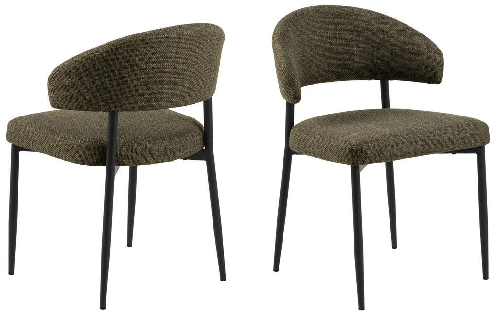 MAZZONI EXPORT IRIS Verde Măsliniu (țesătură Basel 77) - SCAUN MODERN TAPIȚAT CU ȚESĂTURĂ ÎMPLETITĂ PENTRU SALON/SUFRAGERIE LOFT