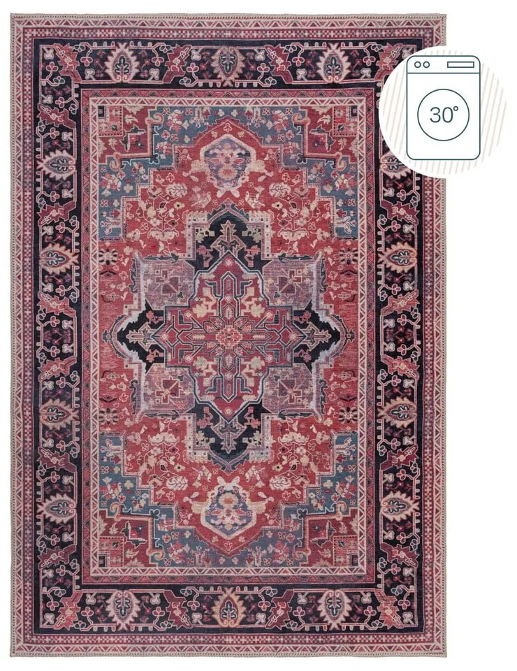 Covor burgundy lavabil din amestec de fibre reciclate 120x170 cm Windsor – Flair Rugs