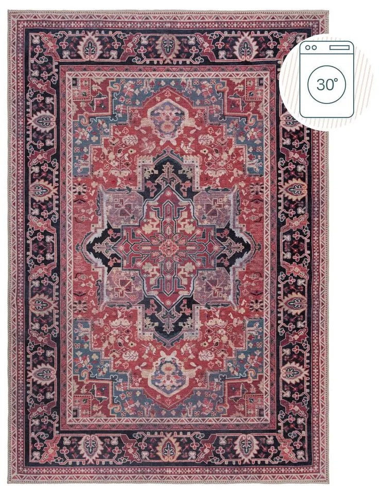 Covor burgundy lavabil din amestec de fibre reciclate 160x230 cm Windsor – Flair Rugs