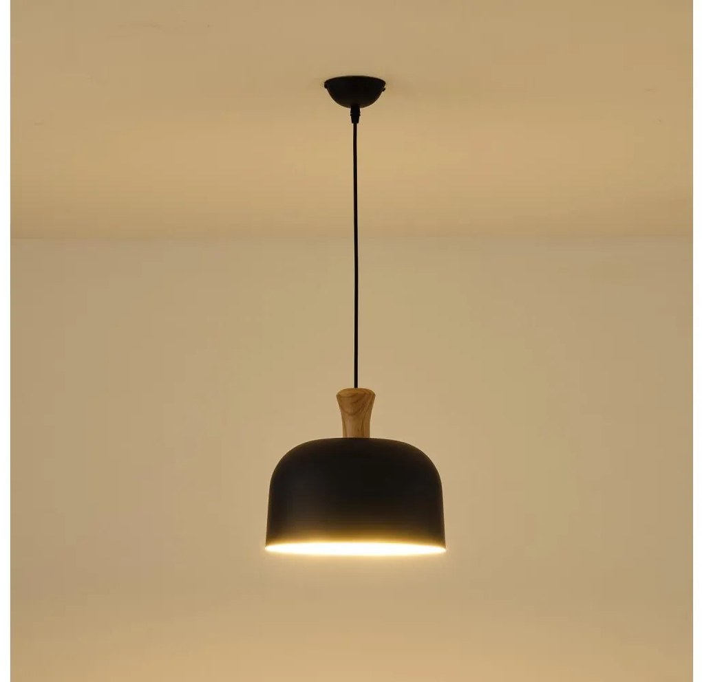 Lustră pe cablu 1xE27/15W/230V negru pr. 27 cm