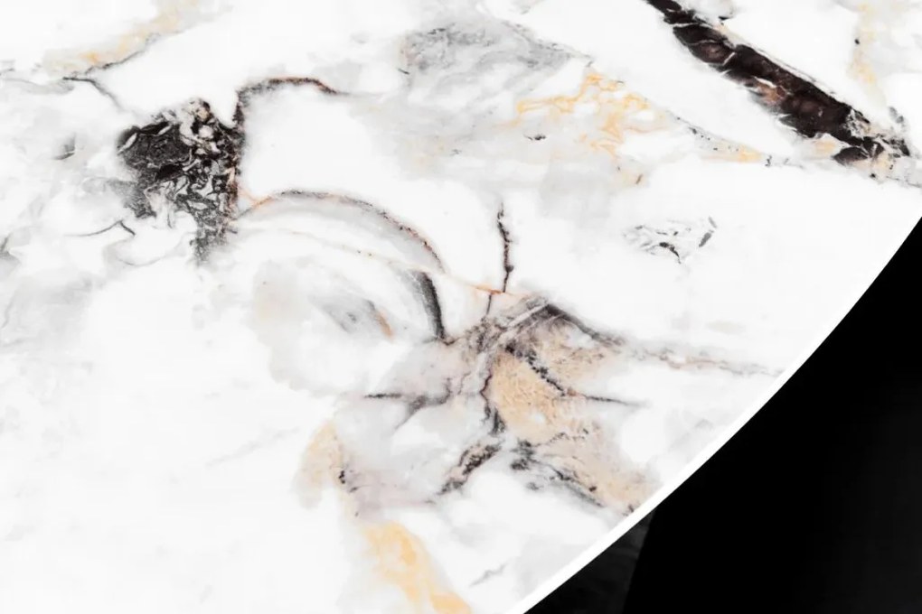 Masa rotunda SPIN 150cm alb gri auriu