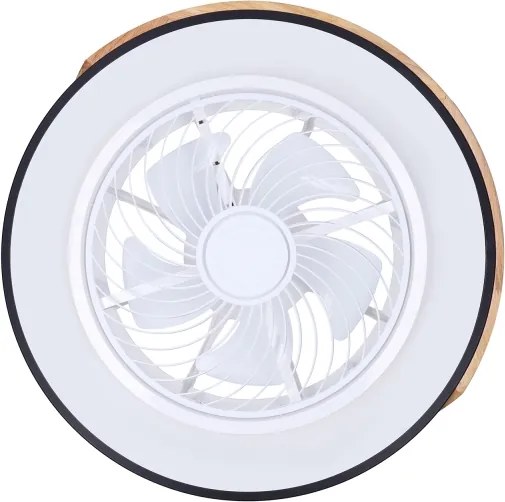 Brilagi-LED plafonieră LED dimabilă cu ventilator, 30W/230V, 3000-6500K, negru/stejar +telecomandă