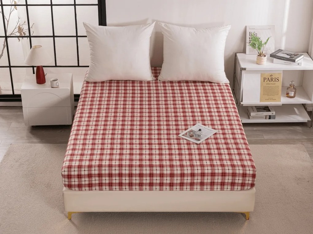 Cearsaf din microfibra TARTAN HEART colorat 180x200 cm