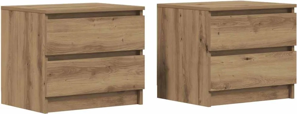 vidaXL Noptiere 2 buc. stejar artizanal, 50x40x43.5 cm, lemn prelucrat