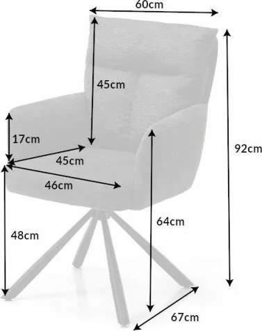 Set 2 scaune pivotante Big George, tesatura structurata gri inchis
