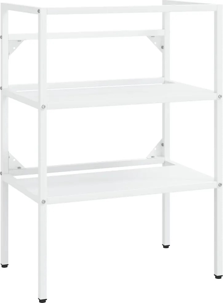 vidaXL Cadru chiuvetă de baie, alb, 59x38x83 cm, fier