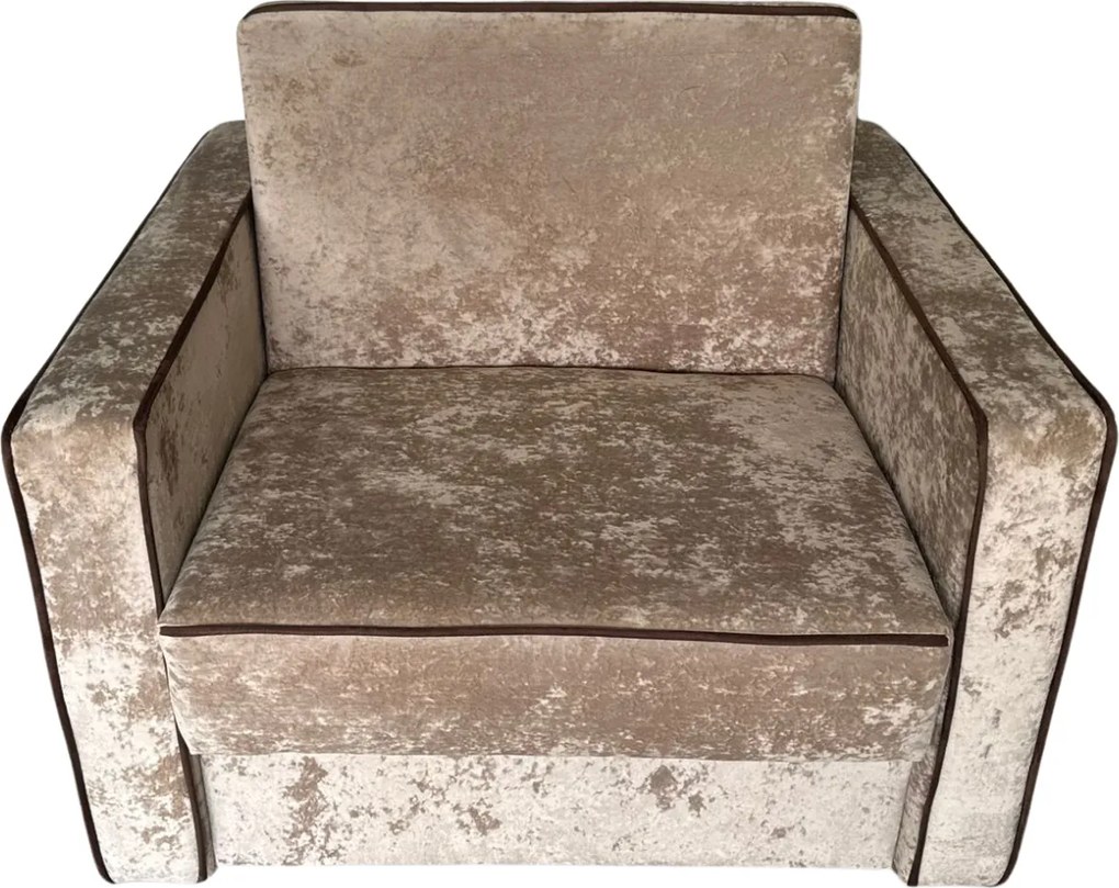 Fotoliu SAMY NEXT extensibil, cu lada de depozitare, catifea plusata bej , cadru metalic ,103x100x92 Catifea plusata, Bej