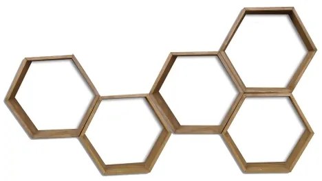 SET 5x etajeră de perete 37x40 cm molid