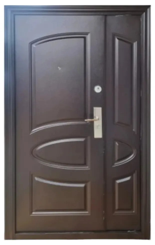 Usa metalica dubla de exterior cu izolatie si vizor Novo Doors ND5002 ,deschidere stanga dreapta, 1 yala, dimensiuni multiple,tabla 0.7 mm, balamale